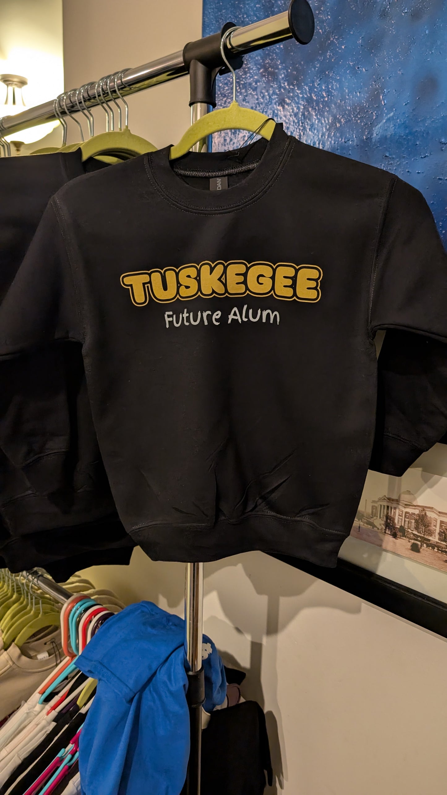 Gold Print Black Letter Sweater